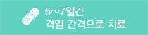 5~7일간 격일 간격으로치료