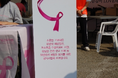 핑크리본 마라톤 대회 홍보 엑스배너