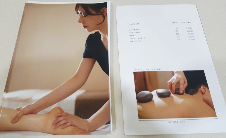 스파 비용 책자